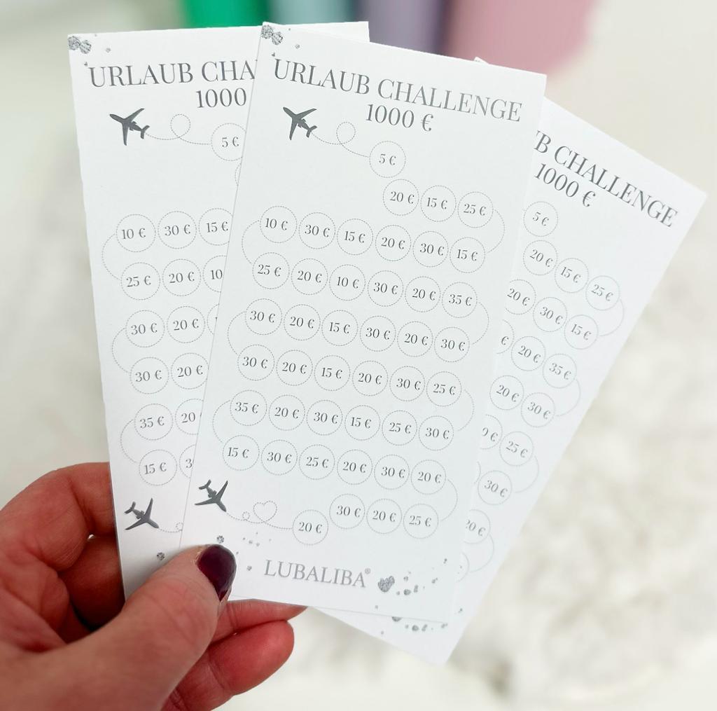 1000€ Urlaubs- Challenge Sheet Budget Planer Budget Binder